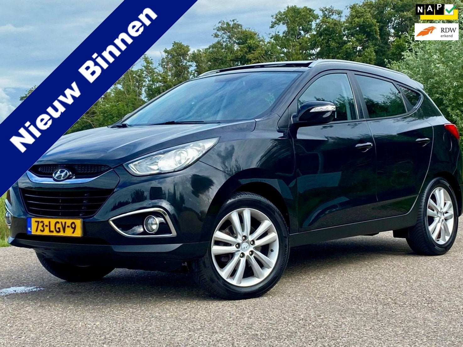Hyundai Ix35 2.0i i-Catcher 5DRS NAVI PANORAMADAK CAMERA Led, Auto's, Gebruikt, Zwart, 4 cilinders, Handgeschakeld