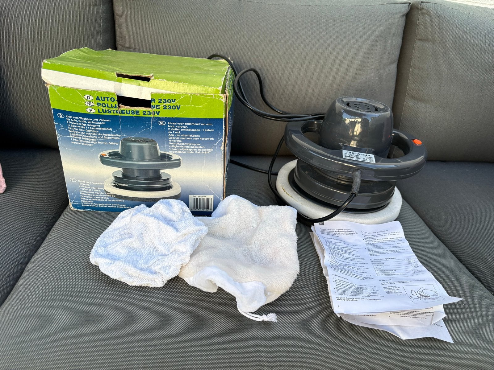Auto polijstmachine 230V - 120W, 240mm schijf, Auto diversen, Auto-accessoires, Zo goed als nieuw, Ophalen of Verzenden
