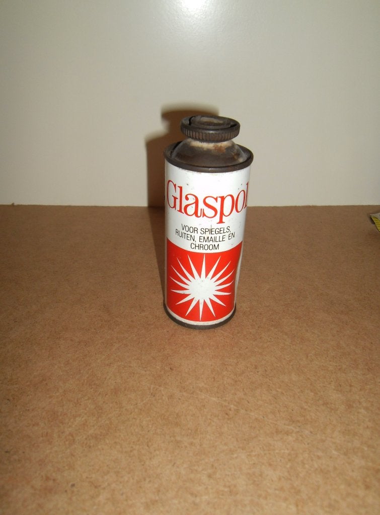 Oud blikje Glaspol, Reckitt, de Bilt, polijstmiddel, Ophalen of Verzenden, Gebruikt, Verpakking