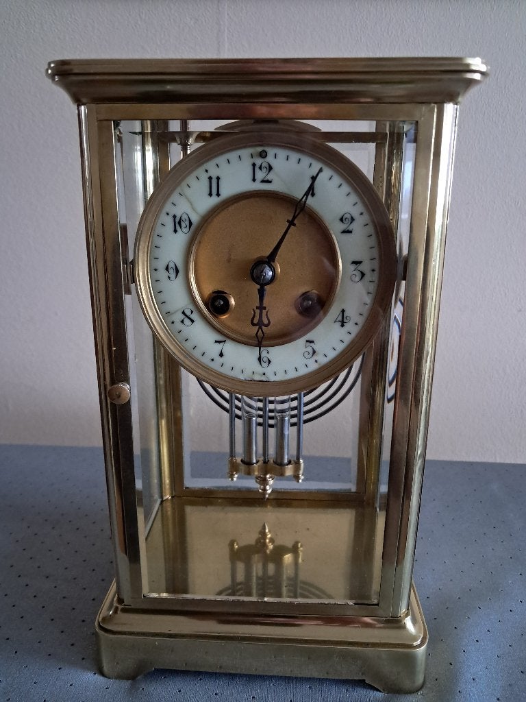 Een Franse Glas Pendule, Ophalen of Verzenden