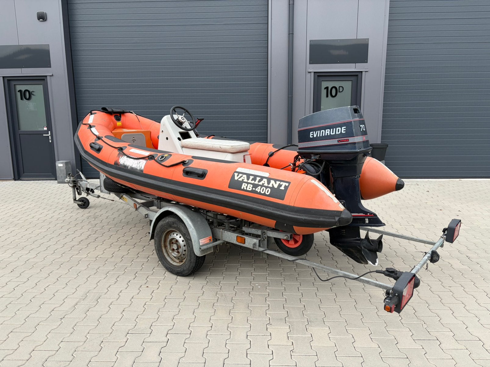 Valiant Hypalon RIB 4mtr met Evinrude 70 pk en PEGA trailer, Watersport en Boten, Rubberboten, Gebruikt, 4 m, Valiant, Ophalen