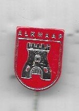 ALKMAAR RODE WAPEN LOGO SPELD, Ophalen of Verzenden, Gebruikt, Stad of Land, Speldje of Pin