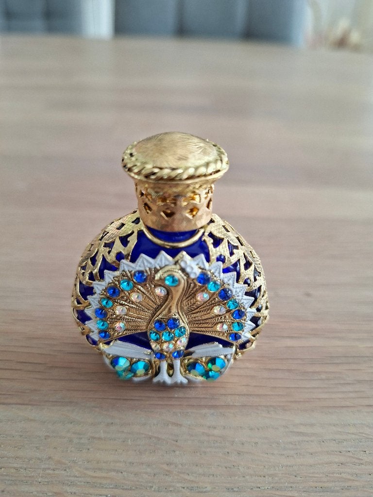 Vintage parfumflesje met paauw, Ophalen of Verzenden, Zo goed als nieuw, Overige typen