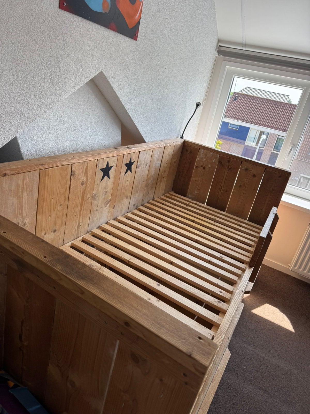 Steiger houten kinderbed, Ophalen, Gebruikt, 90 cm, Eenpersoons