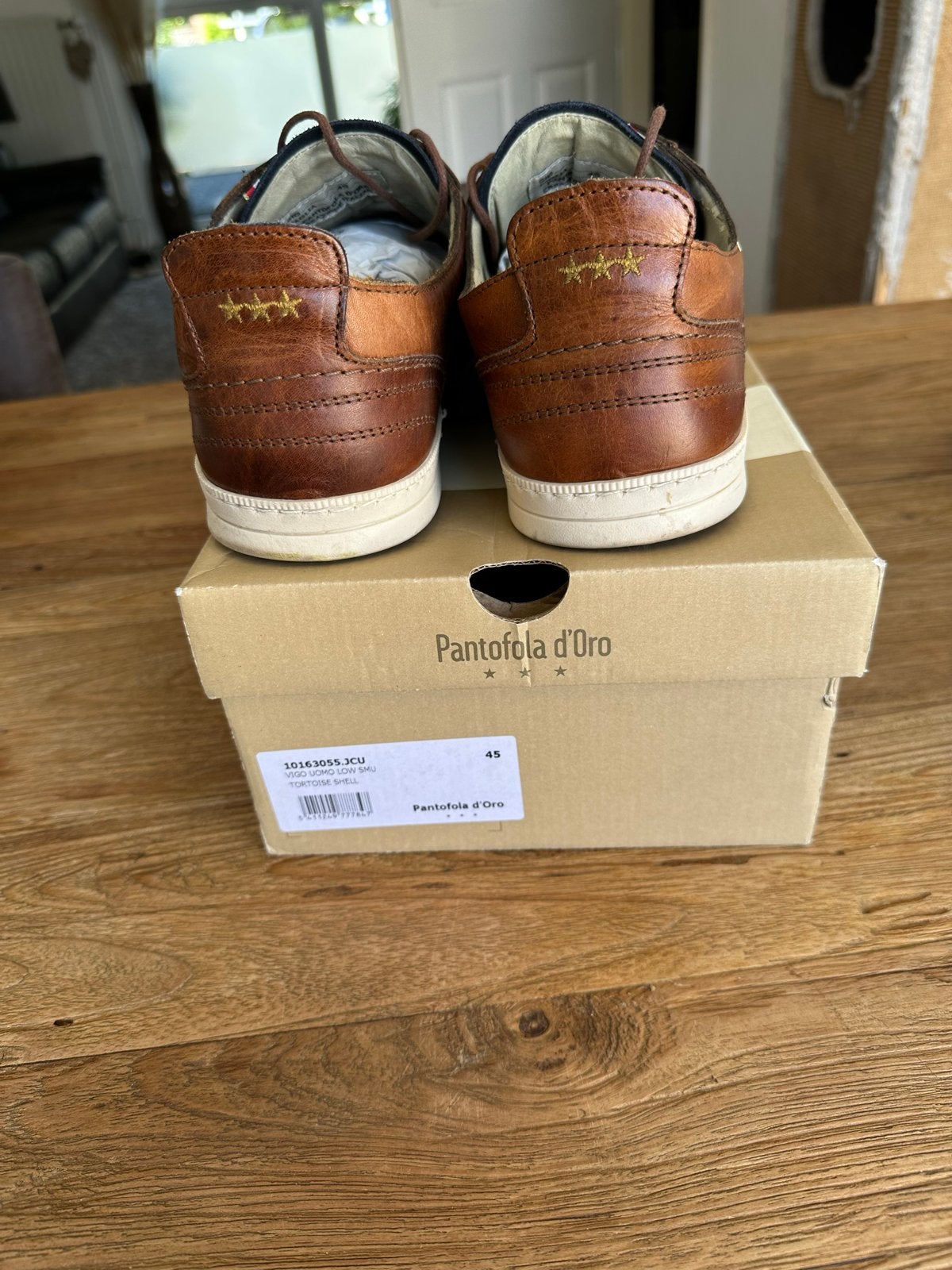 Pantofola d'Oro Leren Sneakers Maat 45, Bruin, Ophalen of Verzenden, Sneakers of Gympen, Zo goed als nieuw