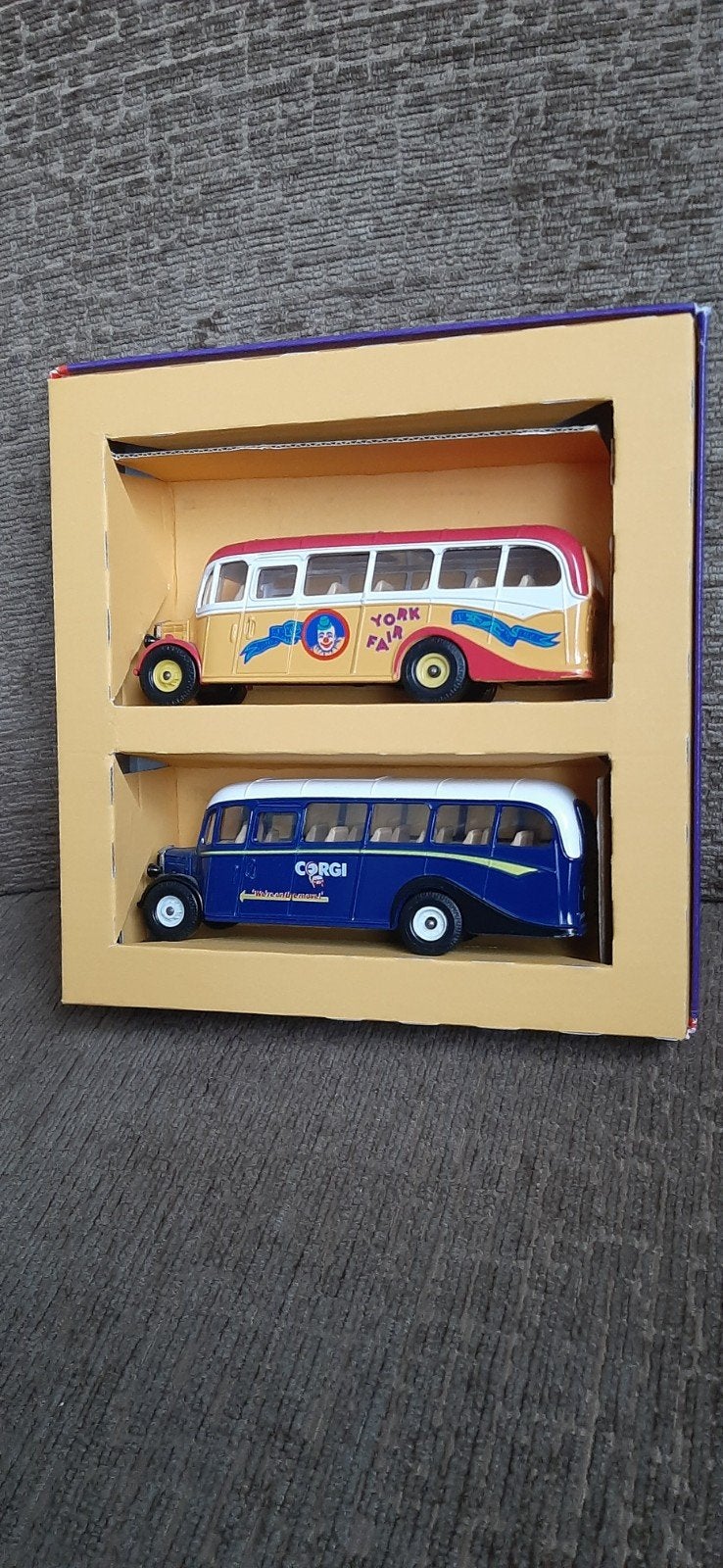 Corgi Bedford Bus 2-pack - York Fair & Corgi, Overige merken, 1:50 of kleiner, Overige typen, Ophalen of Verzenden