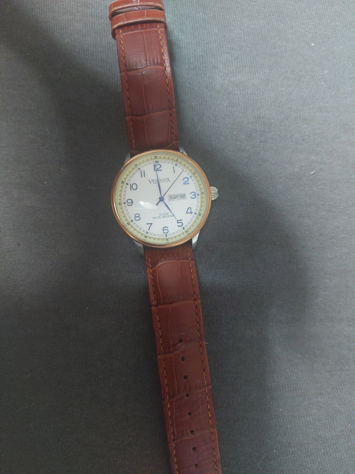 Vendoux Paris unisex horloge met Leren Band, Ophalen of Verzenden, Gebruikt, Leer, Overige merken