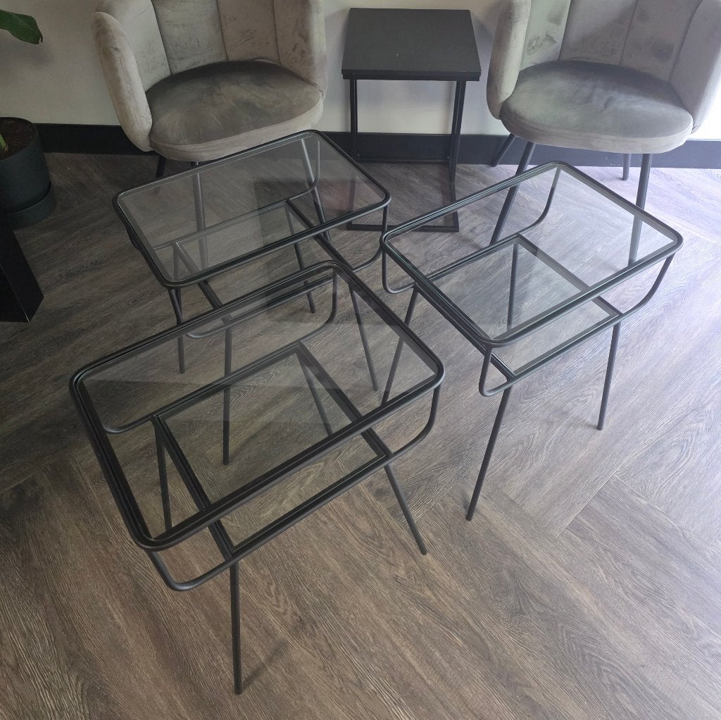 Riverdale bijzettafeltjes, Ophalen, Minder dan 55 cm, Metaal of Aluminium, Zo goed als nieuw