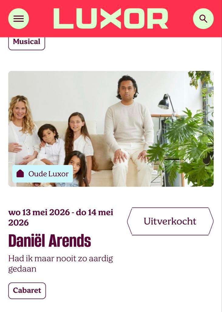 2 x tickets Daniels arends 14 mei 22:00 rotterdam, Twee personen, Mei