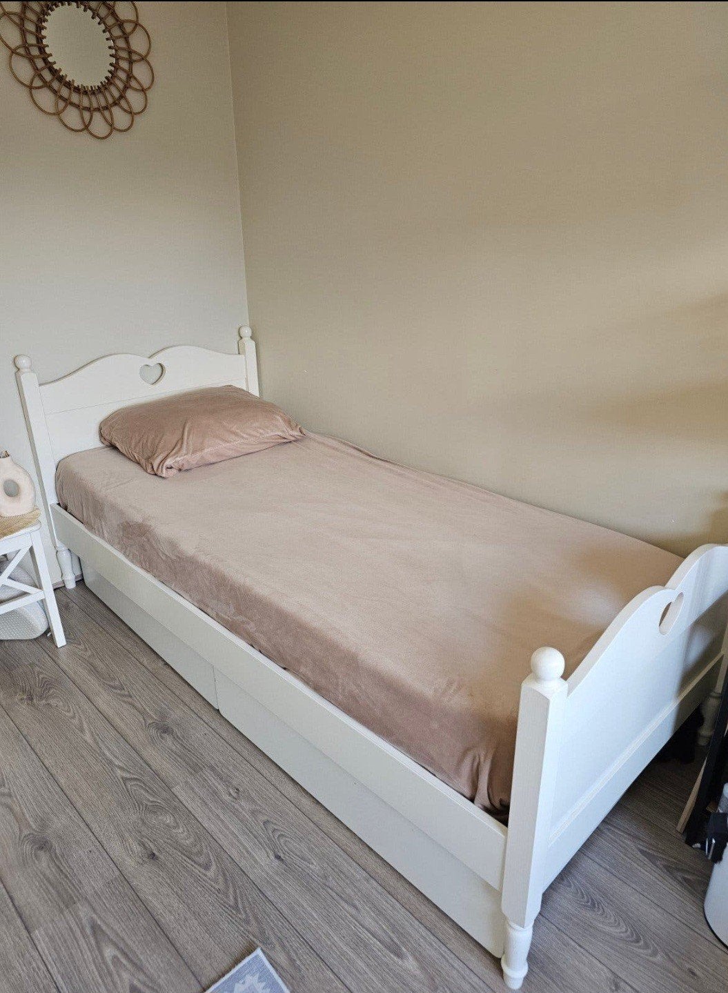 Eenpersoonsbed 90x200cm met lattenbodem en matras, Huis en Inrichting, Slaapkamer | Bedden, Ophalen, Gebruikt, 90 cm, Eenpersoons