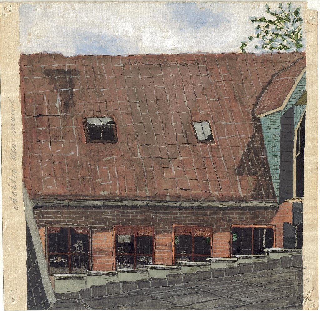 L. Kuipers "Achter den muur 1927", gesigneerd, Ophalen