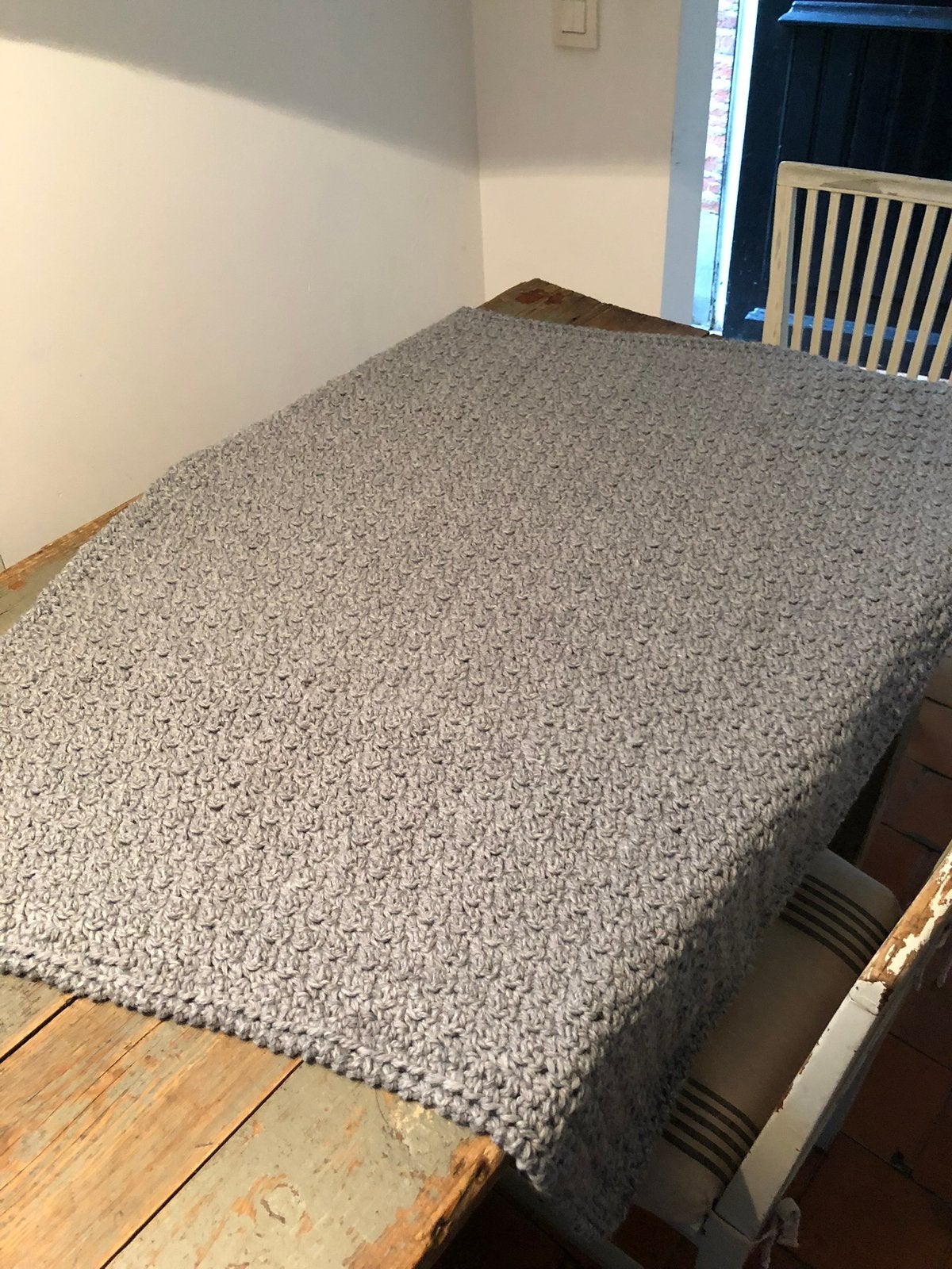 UITVERKOOP! DEKEN BABYDEKEN GRIJS MERINOWOL WIEG BEDJE, Ophalen of Verzenden, Nieuw, Grijs, Deken