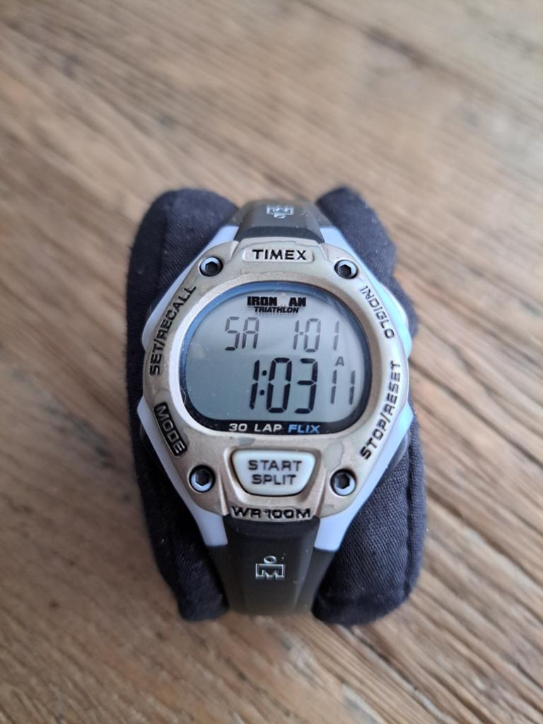 Timex Ironman triathlon quartz dames horloge zwartgrijsbrons, Overige merken, Kunststof, Gebruikt, Polshorloge