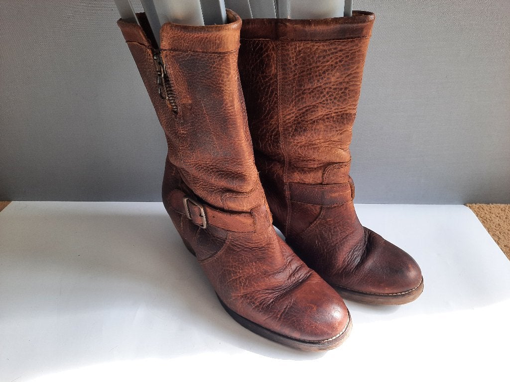 Stoere country leren laarzen westernlaars mt 41 van Dalen, Hoge laarzen, Bruin, Ophalen of Verzenden, Van Dalen