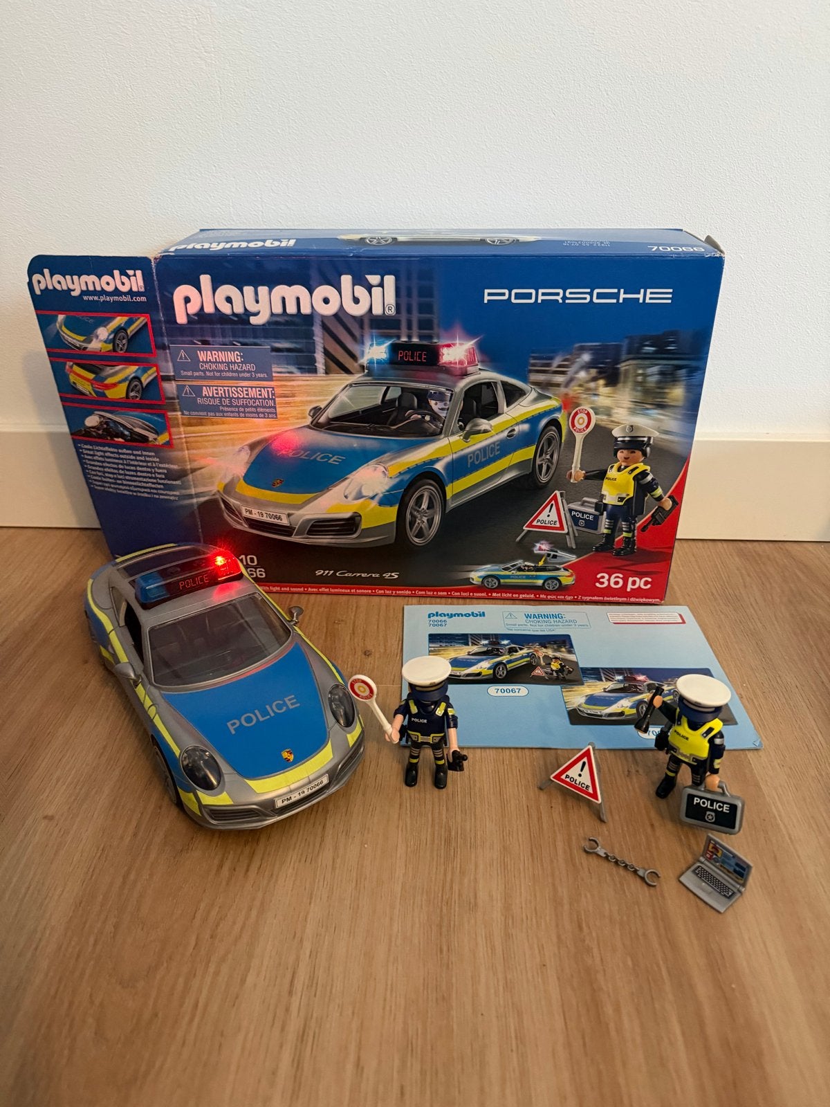 Playmobil Porsche 911 Carrera 4S Politie (70067), Complete set, Voertuig, Ophalen of Verzenden, Zo goed als nieuw