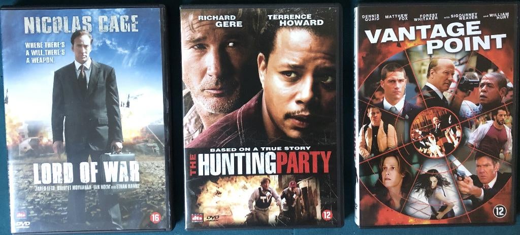 3 films oa Lord of War en Vantage Point 1,80 per stuk, Vanaf 12 jaar, Verzenden, Gebruikt, Actie