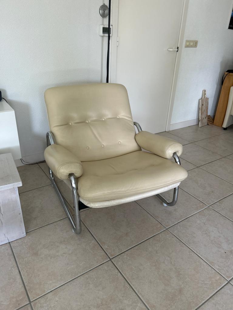 Italiaans Design Fauteuil - 95x85x80 cm, Huis en Inrichting, Fauteuils, Ophalen, Gebruikt, Leer, 75 tot 100 cm