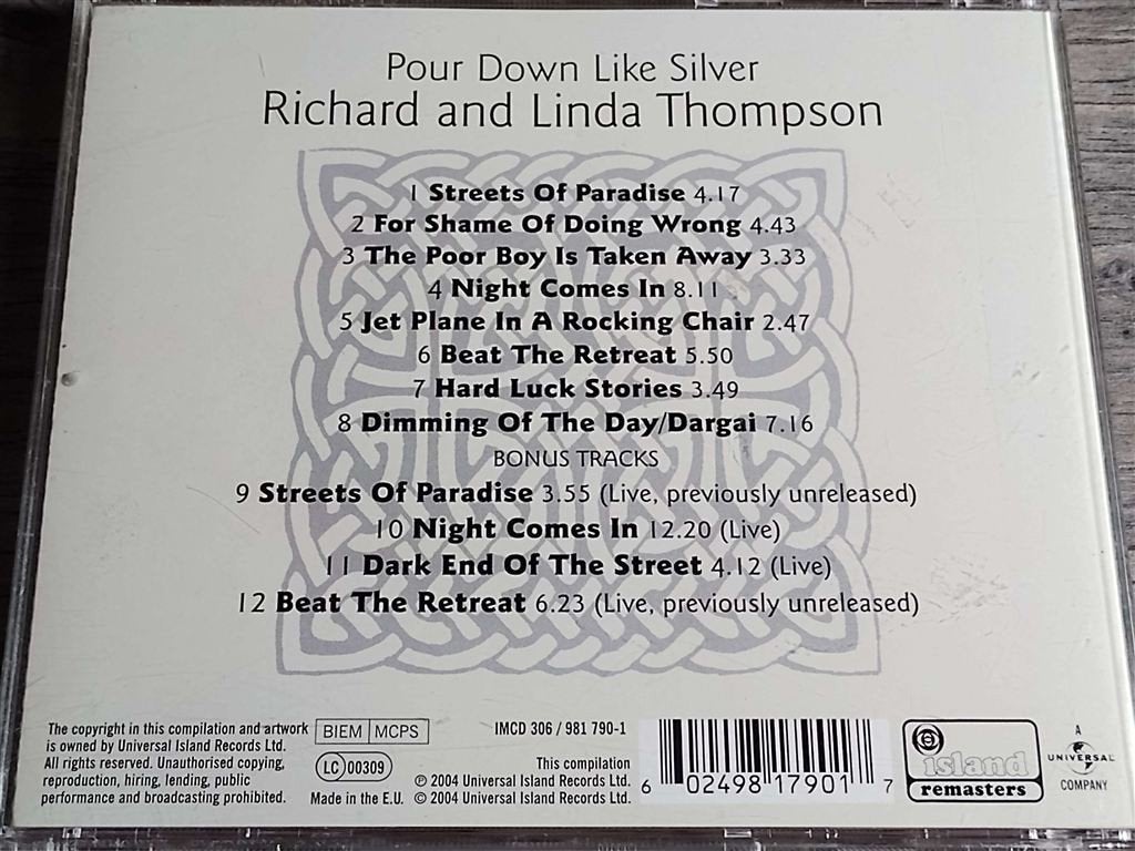 Richard & Linda Thompson - Pour Down Like Silver, Cd's en Dvd's, Ophalen of Verzenden, Zo goed als nieuw