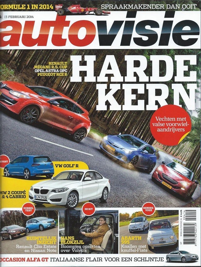 Autovisie 4 2014 : VW Golf R - Fiat 500 Abarth - Peugeot RCZ, Ophalen of Verzenden, Gelezen, Algemeen