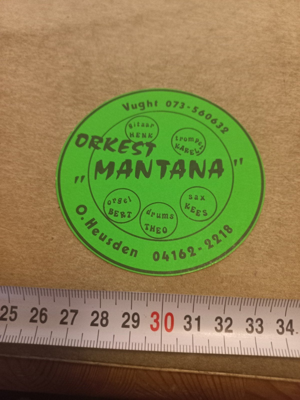 Vintage Sticker Orkest Mantana - Vught O. Heusden, Ophalen of Verzenden