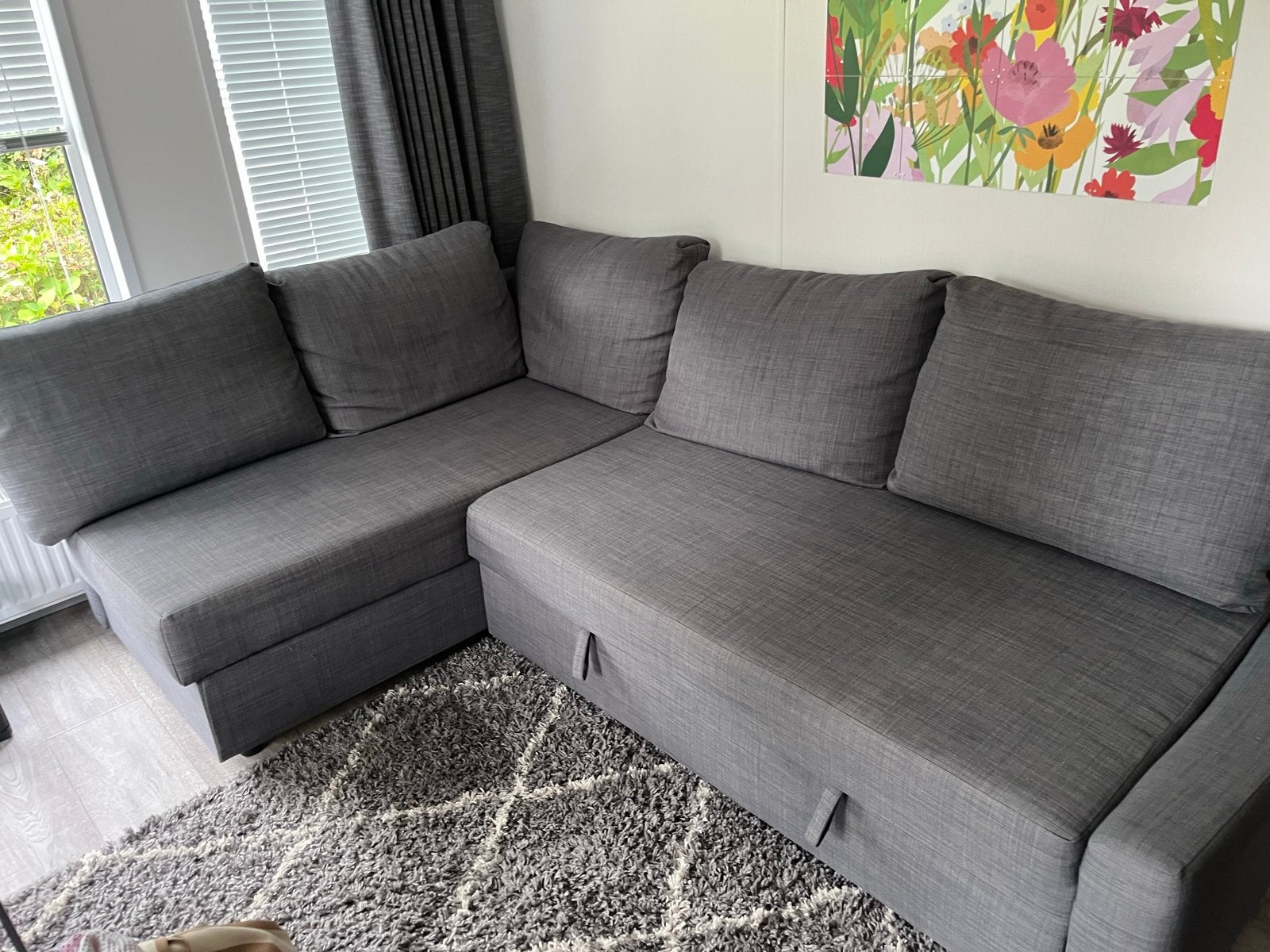 IKEA Hoekbank Slaapbank - Comfortabel en Praktisch, Ophalen, Gebruikt, Tweepersoons, Grijs