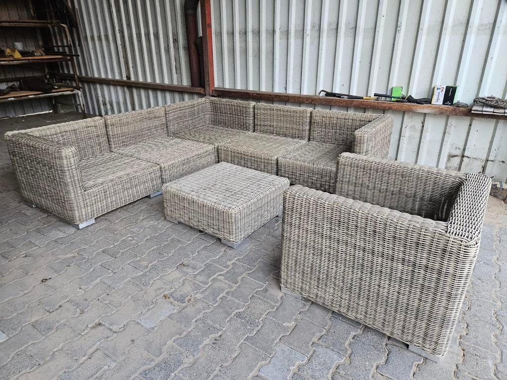 Loungeset Intratuin hoekbank, stoel en hocker / tafel, Ophalen, Gebruikt, Loungeset, Wicker