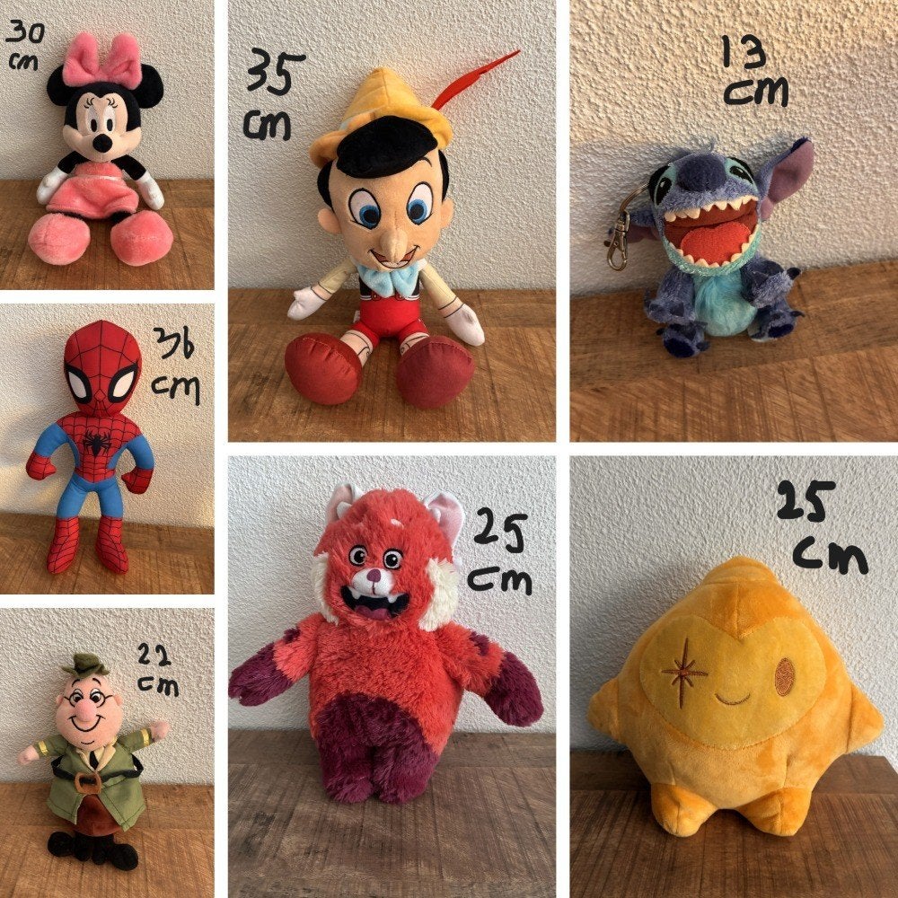 Disney, Stitch, Pinokkio knuffels. PRIMA & ZGAN. Zie foto's., Disney, Disney, Overige typen, Ophalen of Verzenden