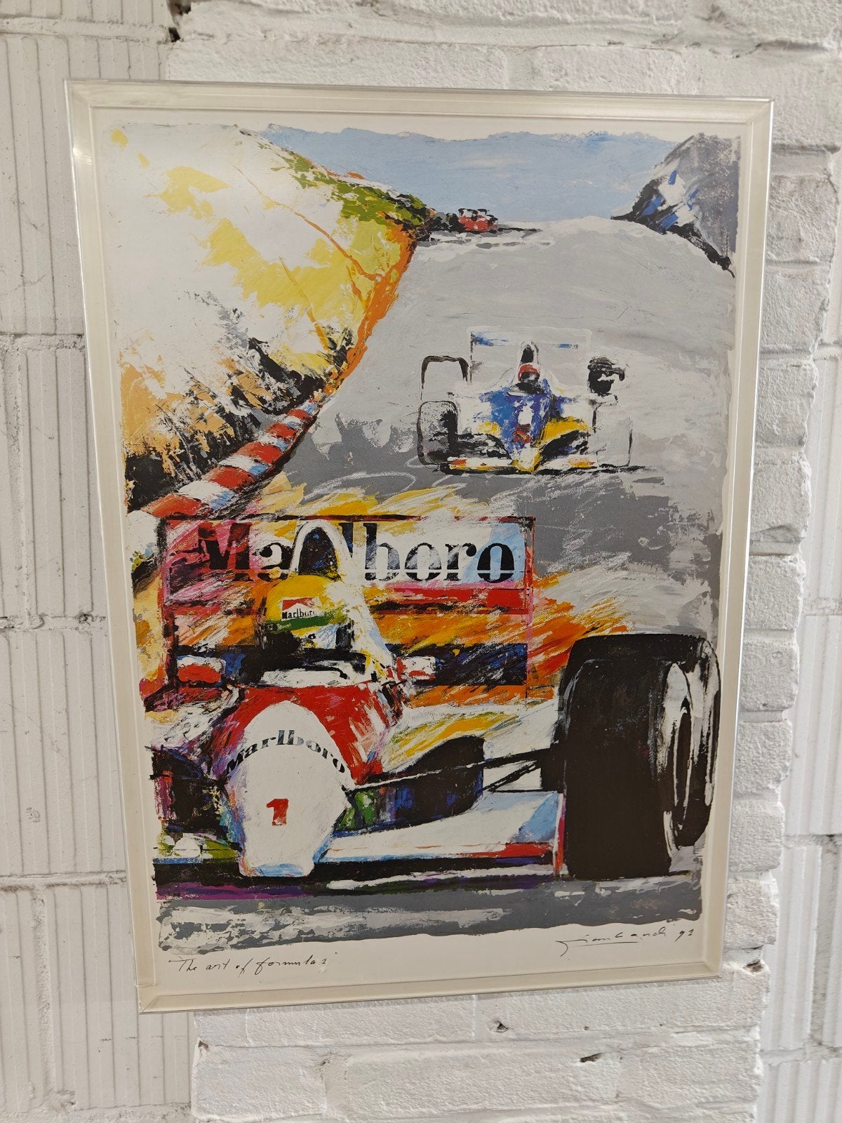 Formule 1 Kunstprint - Gesigneerd en Gedateerd '91, Verzamelen, Ophalen, Formule 1
