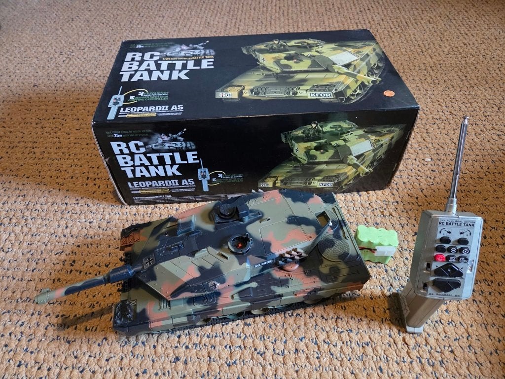 RC Battle Tank Leopard II A5 - Afstandsbestuurbare Tank, Overige merken, Gebruikt, Tank, Groter dan 1:32