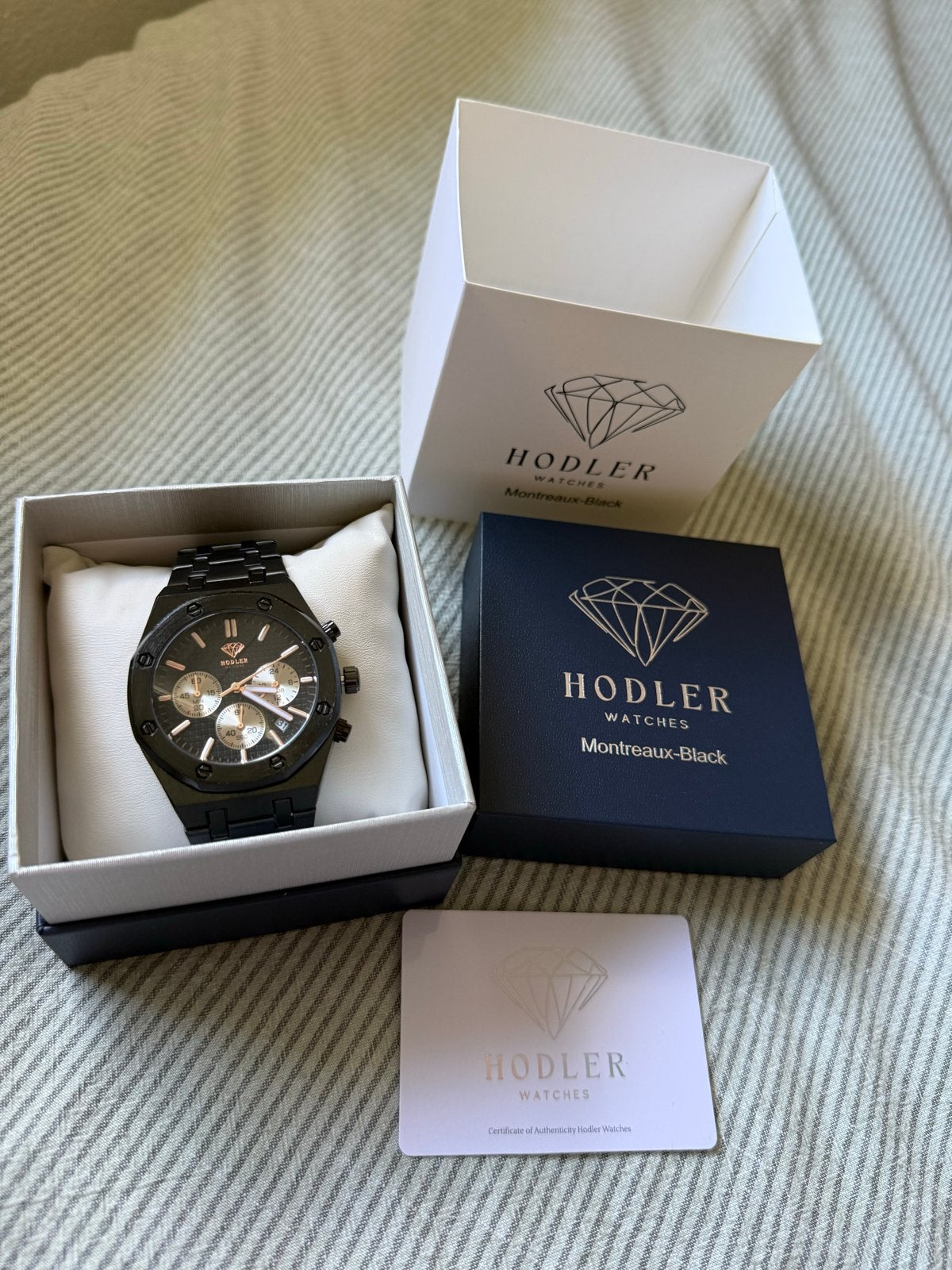 Hodler Montreax Black Horloge - Nieuw in doos, Sieraden, Tassen en Uiterlijk, Overige merken, Staal, Polshorloge, Nieuw