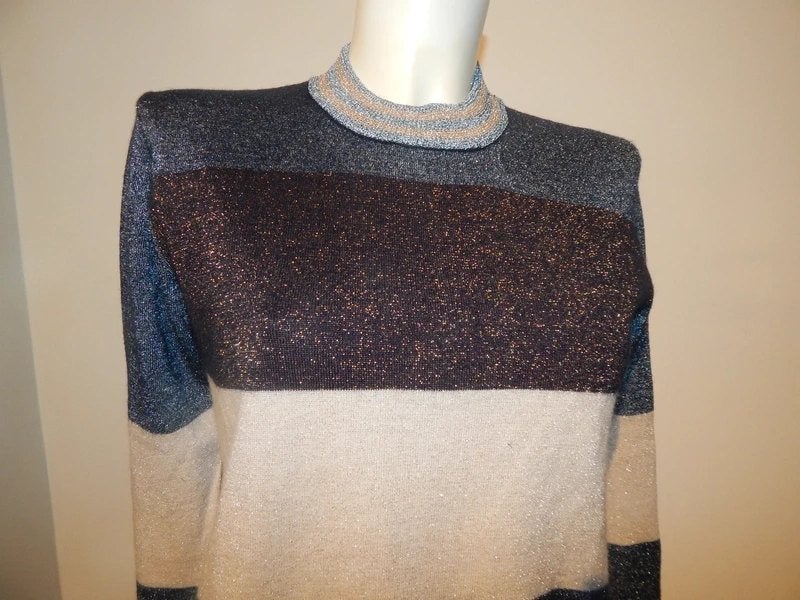 Chloe Stora mooie glitter trui kolletje rits op de rug 2/M, Maat 38/40 (M), Zo goed als nieuw, Chloe Stora, Meerkleurig