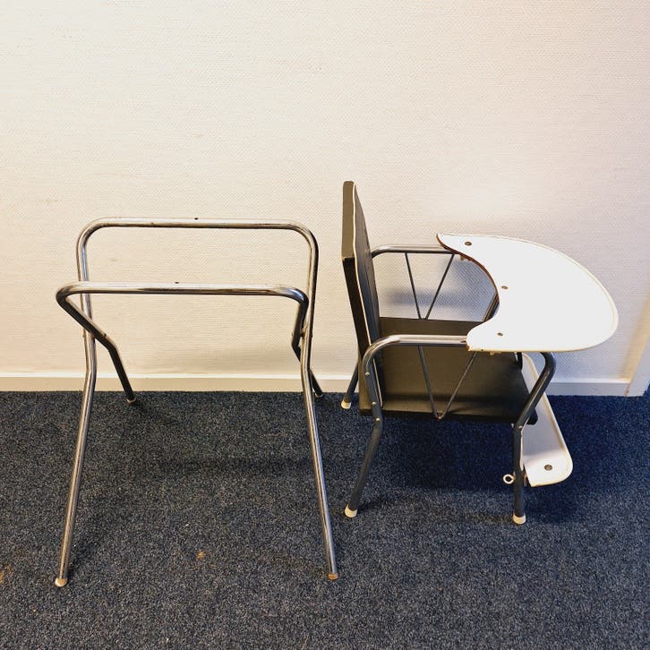 Vintage Metalen Kinderstoel/Tafelstoel