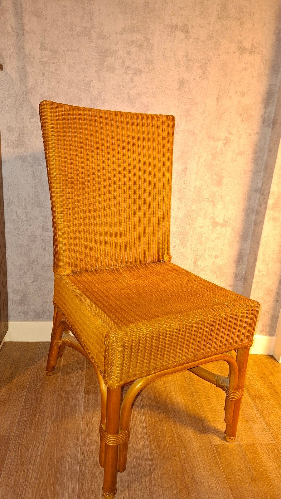 Lloyd Loom rotan stoel, Ophalen, Bruin, Riet of Rotan, Eén