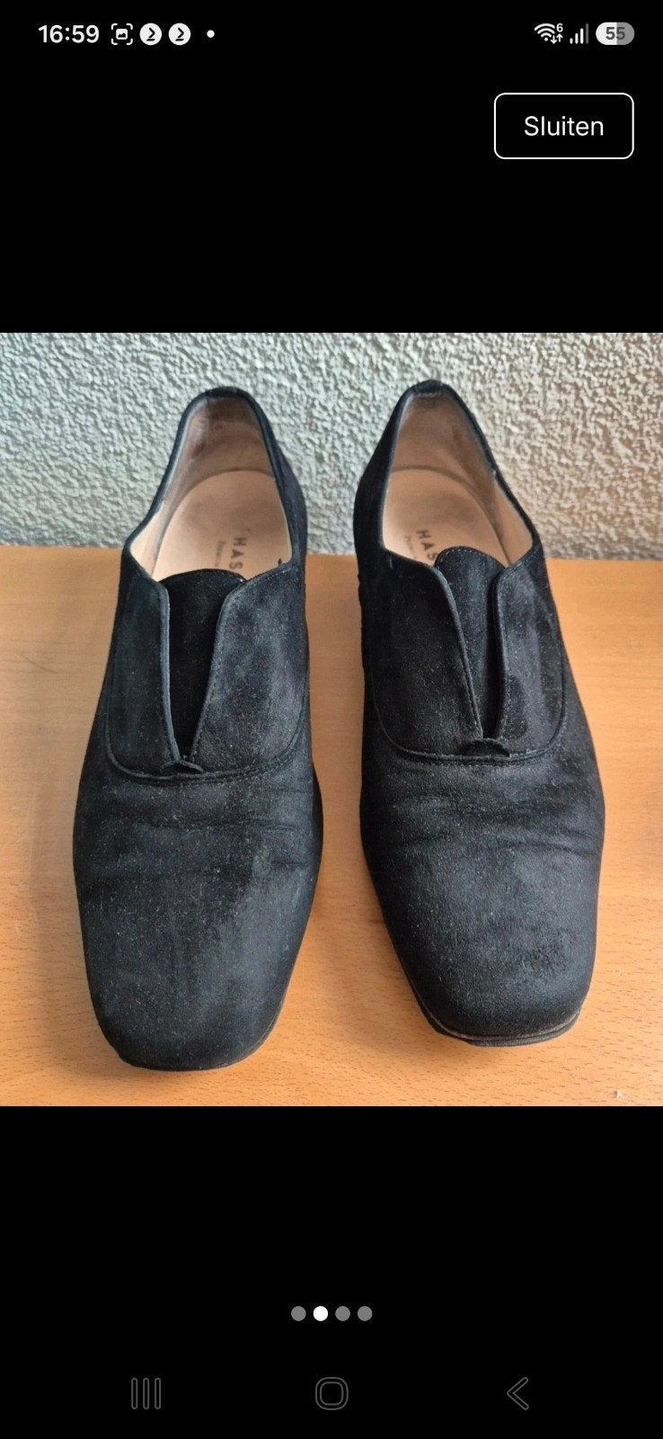 leren hakken 38, Hassia, Schoenen met lage hakken, Zwart, Ophalen of Verzenden