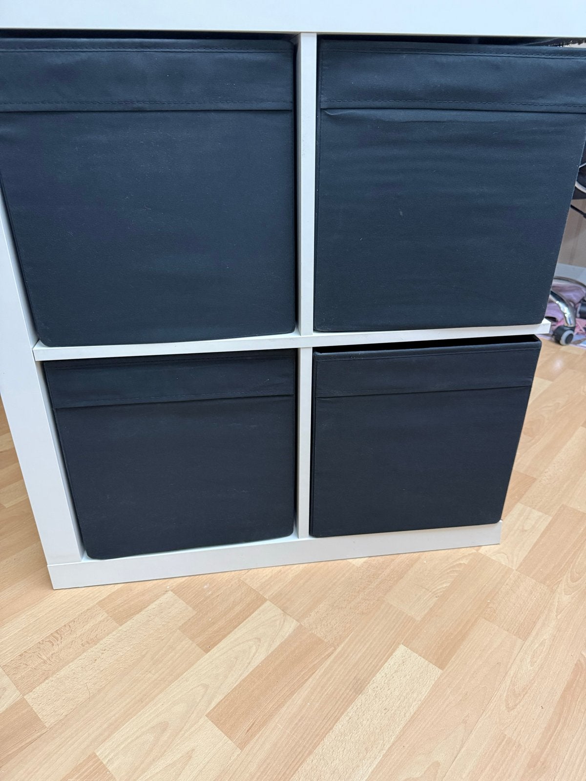 4x IKEA DRÖNA opbergbak zwart stof voor Kallax kast, Ophalen of Verzenden, Gebruikt, Zwart, Textiel
