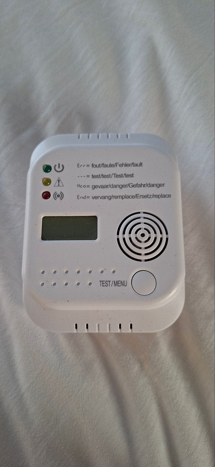 Alecto Koolmonoxidemelder COA-28, Gebruikt, Detector, Sensor of Melder, Ophalen of Verzenden, Overige soorten