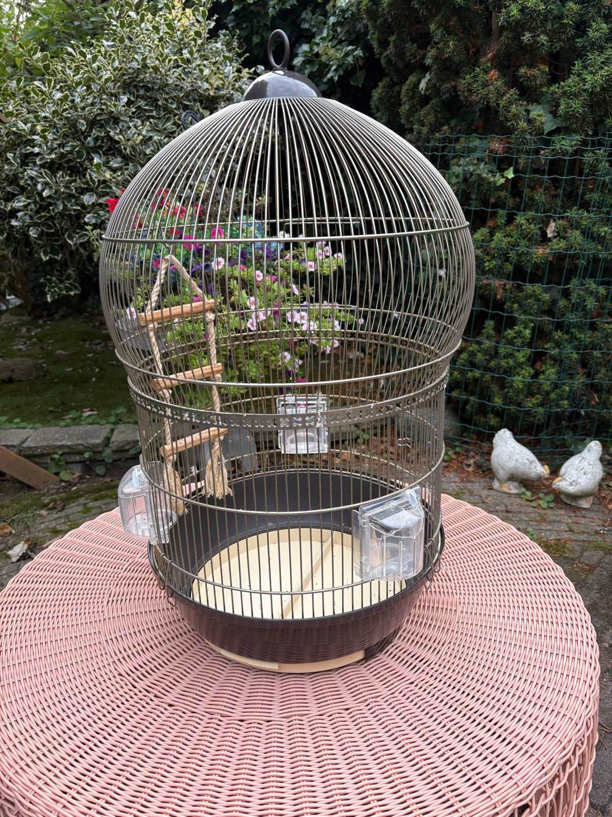 Prachtige  gebruikte vogelkooi, 75 cm hoog, Ophalen of Verzenden, Gebruikt, Metaal, Vogelkooi