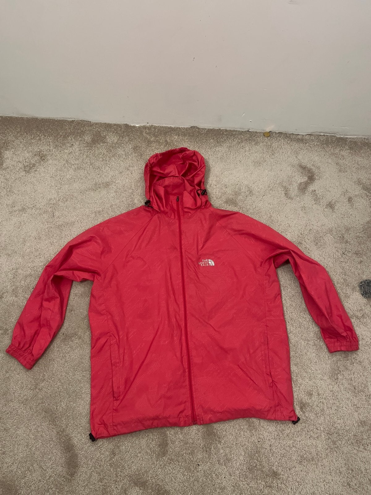 The North Face regenjas rood, Ophalen of Verzenden, Zo goed als nieuw, Rood