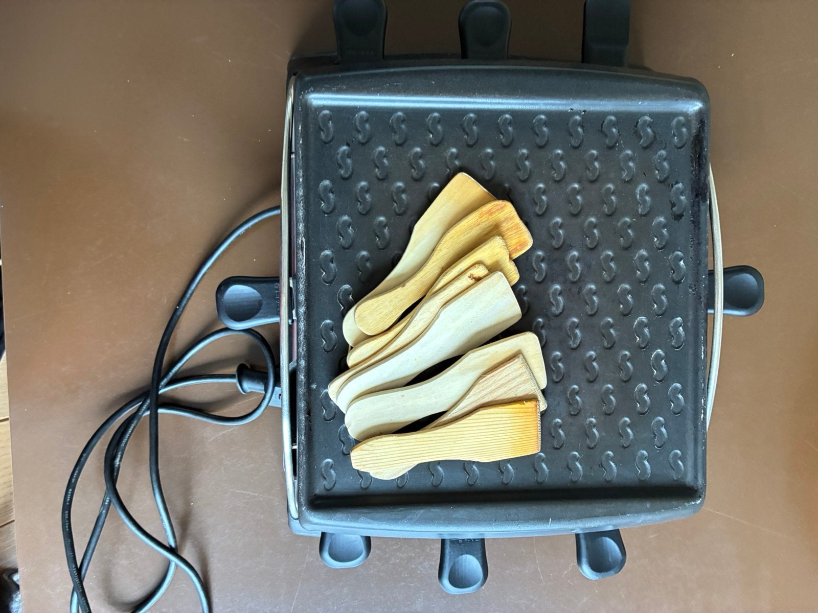 Tefal Raclette Grill met 8 Pannetjes en Spatels, Ophalen of Verzenden, Gebruikt, 8 personen of meer