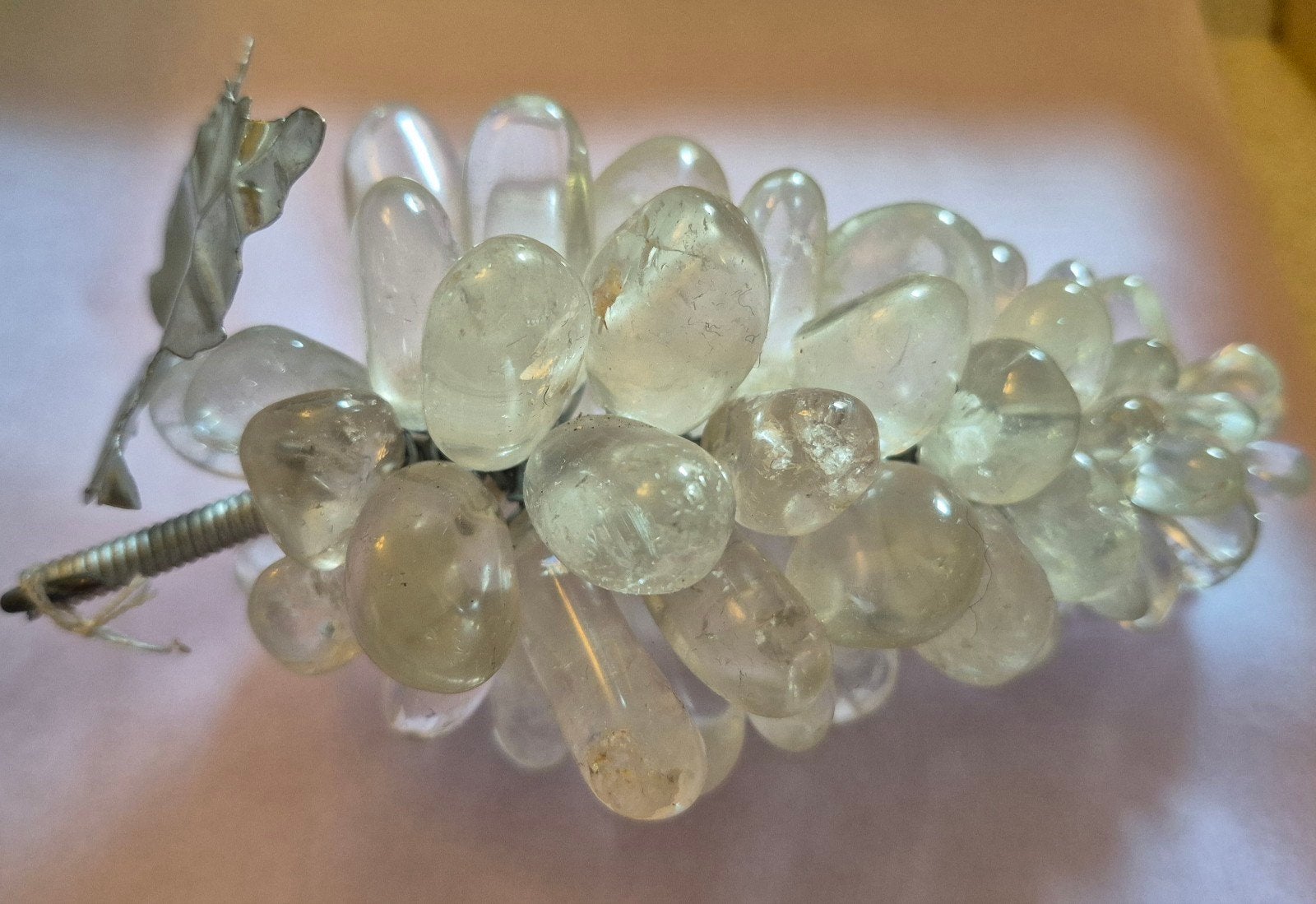 Vintage Druiventros wit/transparant quartz, Ophalen of Verzenden