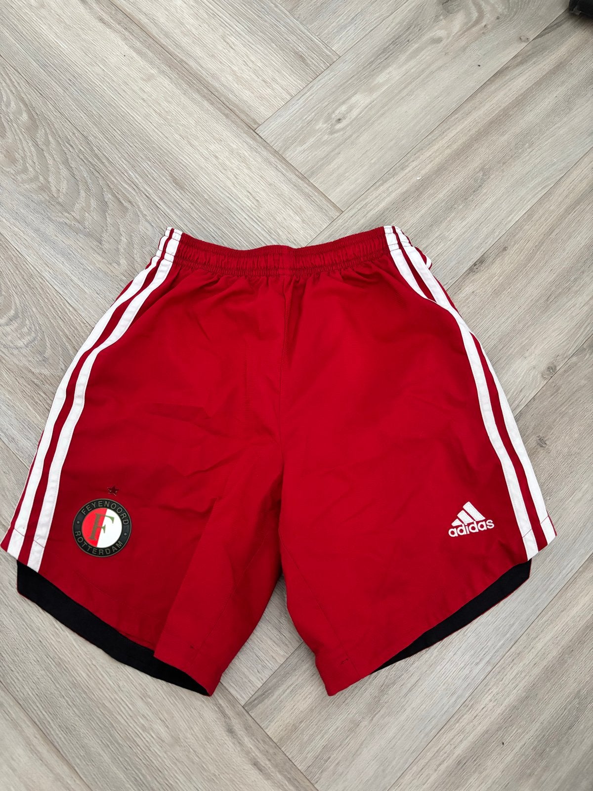 Feyenoord Adidas Voetbalbroekje Rood Maat 152, Maat XS of kleiner, Ophalen of Verzenden, Gebruikt, Broek