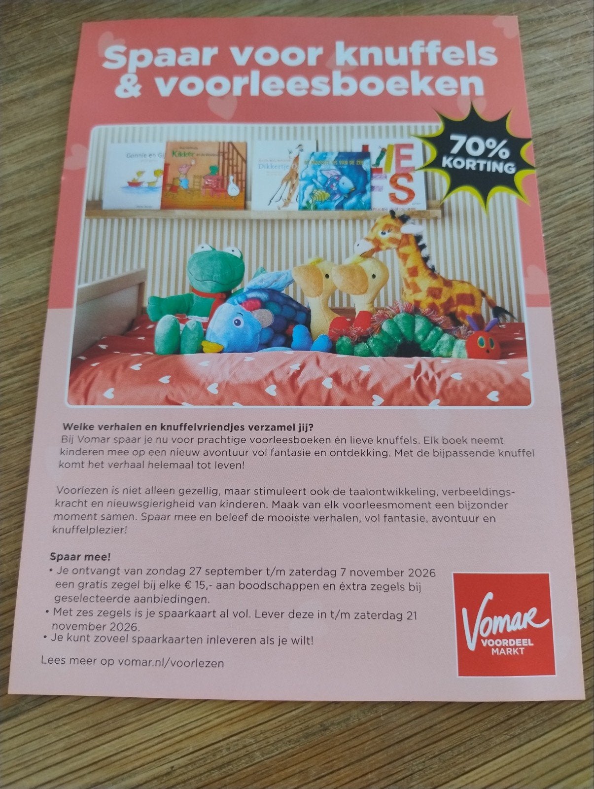 kortingsbon voor knuffels en voorleesboekjes bij de Vomar., Vomar, Ophalen of Verzenden