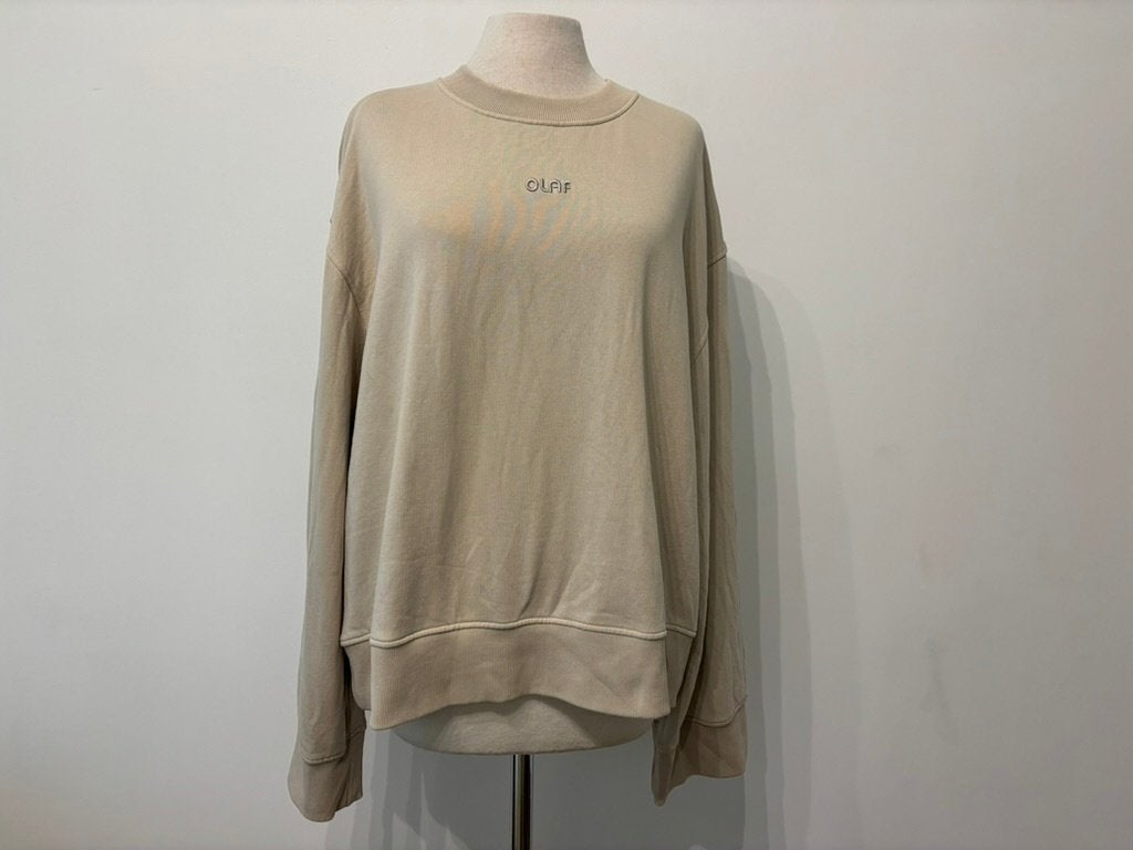 ØLÅF Crewneck Sweater trui beige mt L Nieuwstaat (NP €120), Verzenden, Beige, Maat 42/44 (L), Nieuw