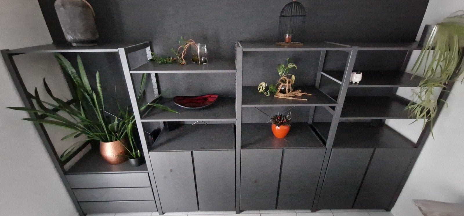 IKEA Ivar kast/stelling gelakt - Grijs, Ophalen, Gebruikt, Met deur(en), Modern, Industrieel
