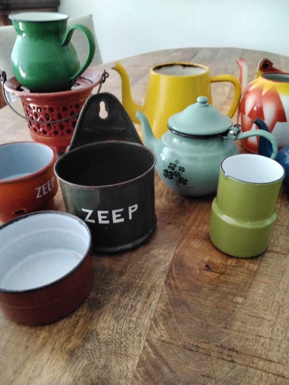 Diverse emaille items: theepotten, kannen en meer, Ophalen of Verzenden
