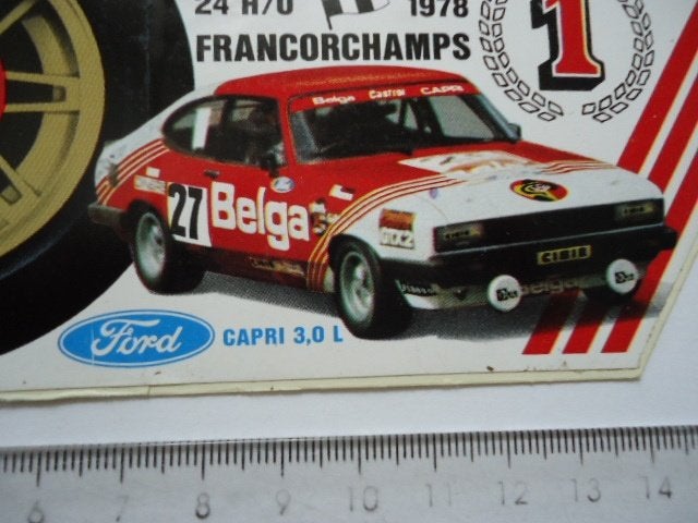 sticker 1978 FORD Capri 3 liter Francorchamps autosport race, Verzenden, Zo goed als nieuw