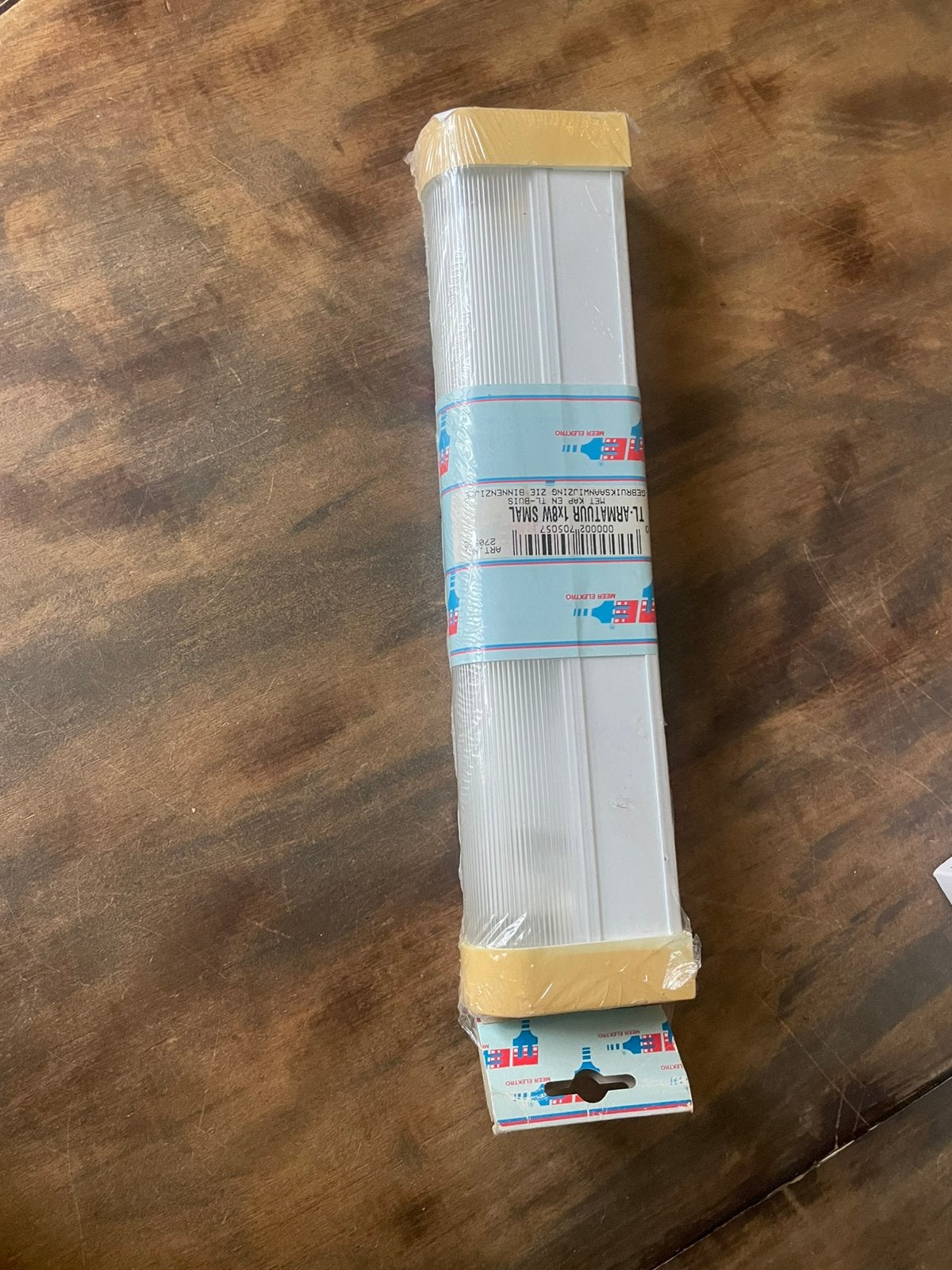 Vintage…TL-armatuur 1x8W smal met kap en TL-buis, Ophalen of Verzenden, Zo goed als nieuw