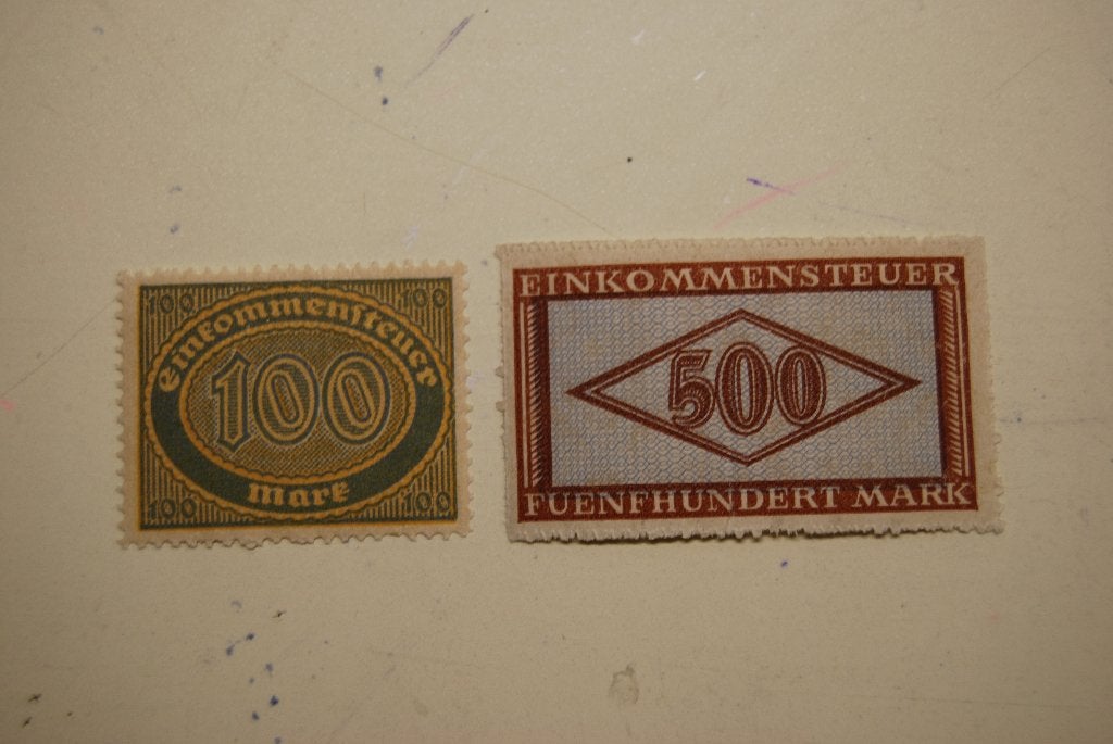 Duitse inkomstenbelastingzegels, Ophalen of Verzenden