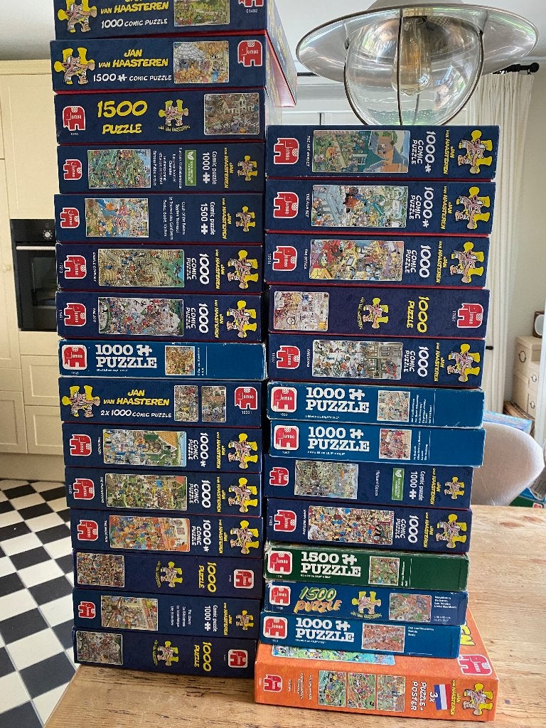 Jan van Haasteren puzzels – diverse titels en voordeeldozen, Ophalen of Verzenden, 500 t/m 1500 stukjes, Gebruikt