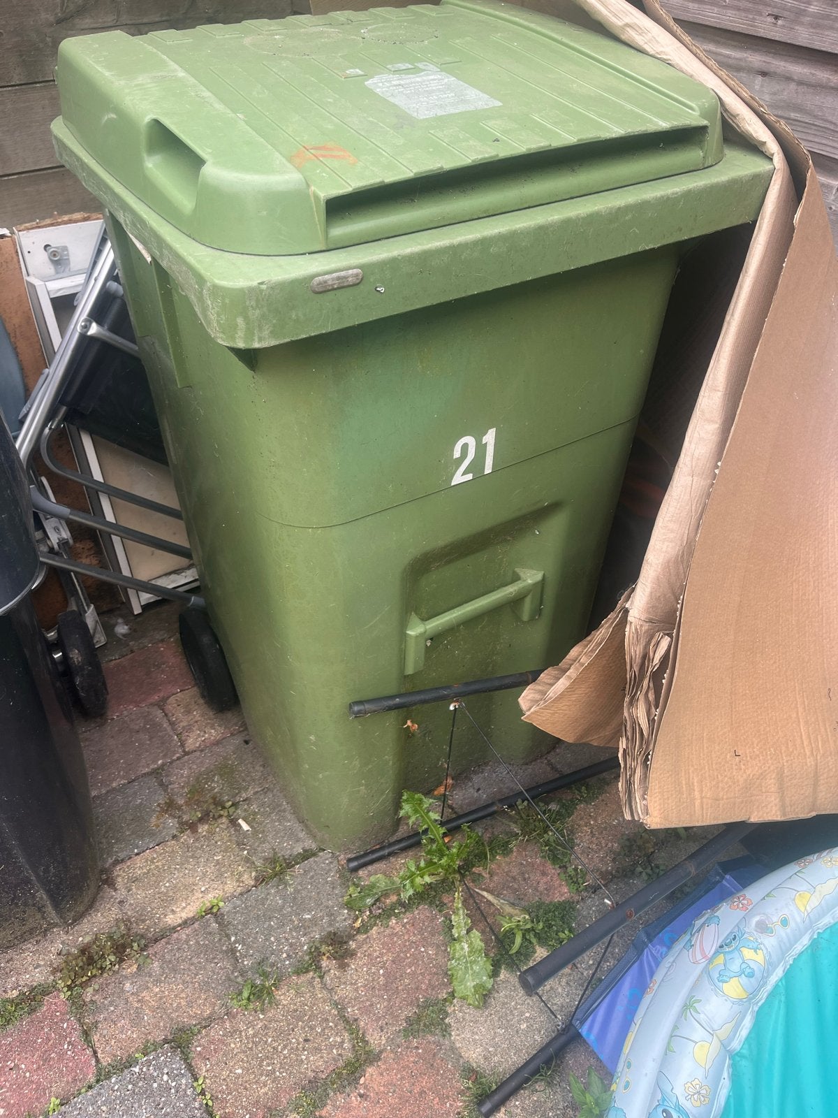 Groene afvalcontainer - Gebruikt, Ophalen, Kunststof, Gebruikt, 40 liter of meer